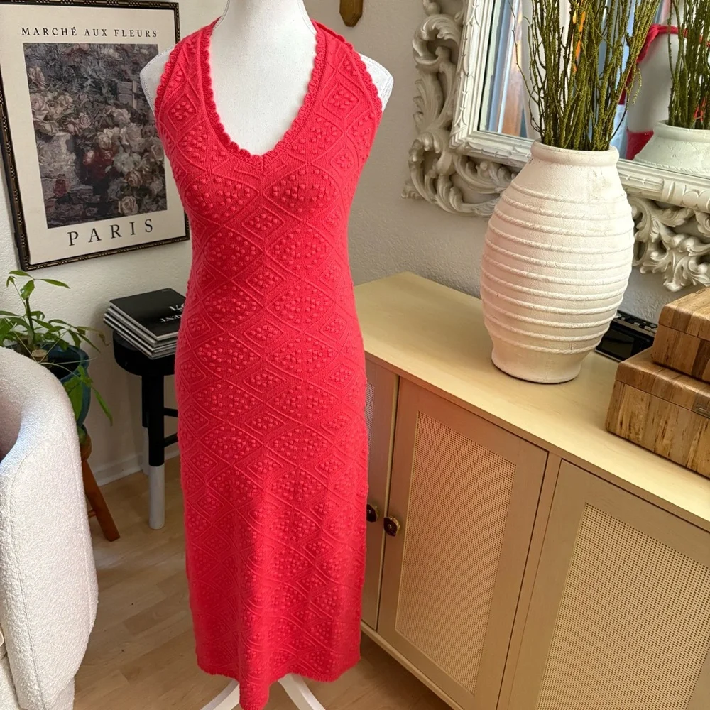 TUCKERNUCK Hyacinth House Watermelon Knit Hollis Halter Dress Size Small - Picture 4 of 9